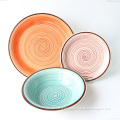 Wholesale western style 18 pieces ceramic stoneware sets